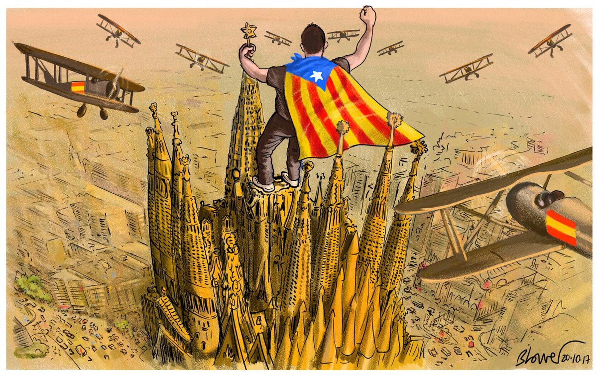 La caricatura de 'The Telegraph' sobre la audacia de Catalunya