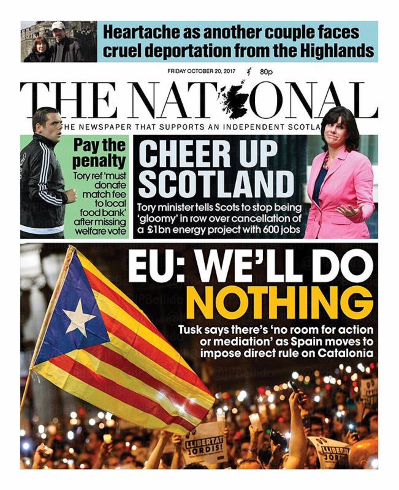 'The National' admite en la portada que "la UE no hará nada"