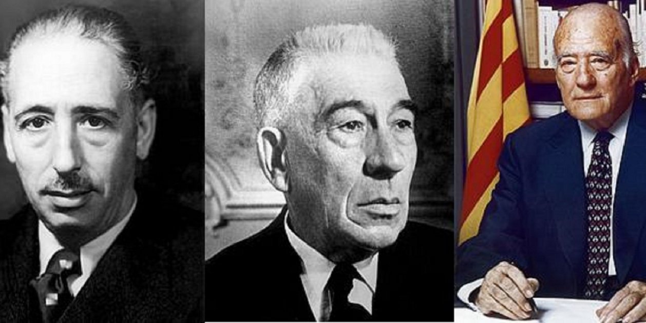 Companys, Irla i Tarradellas. Font Galeria de Presidents. Generalitat de Catalunya