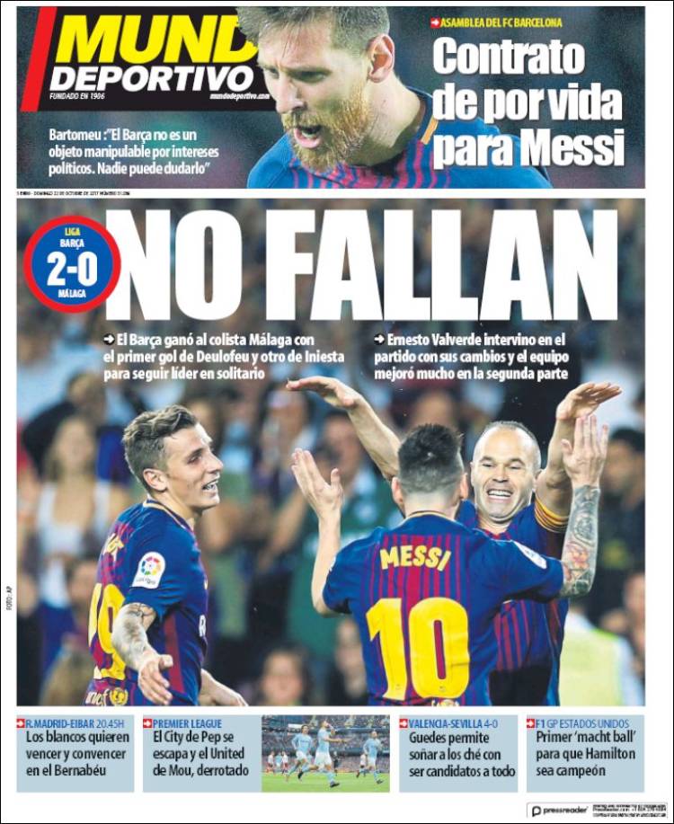 Mundo Deportivo Portada 22 10 2017