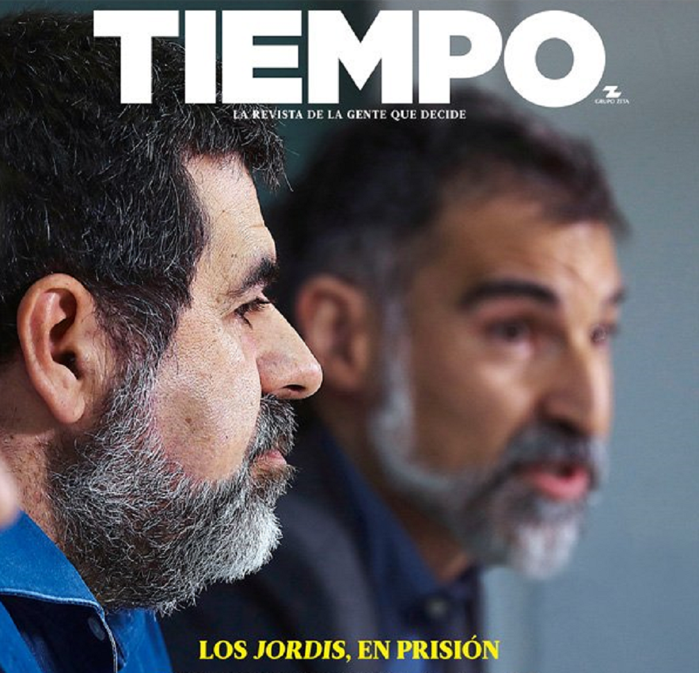 La polèmica portada de la revista 'Tiempo' sobre els Jordis