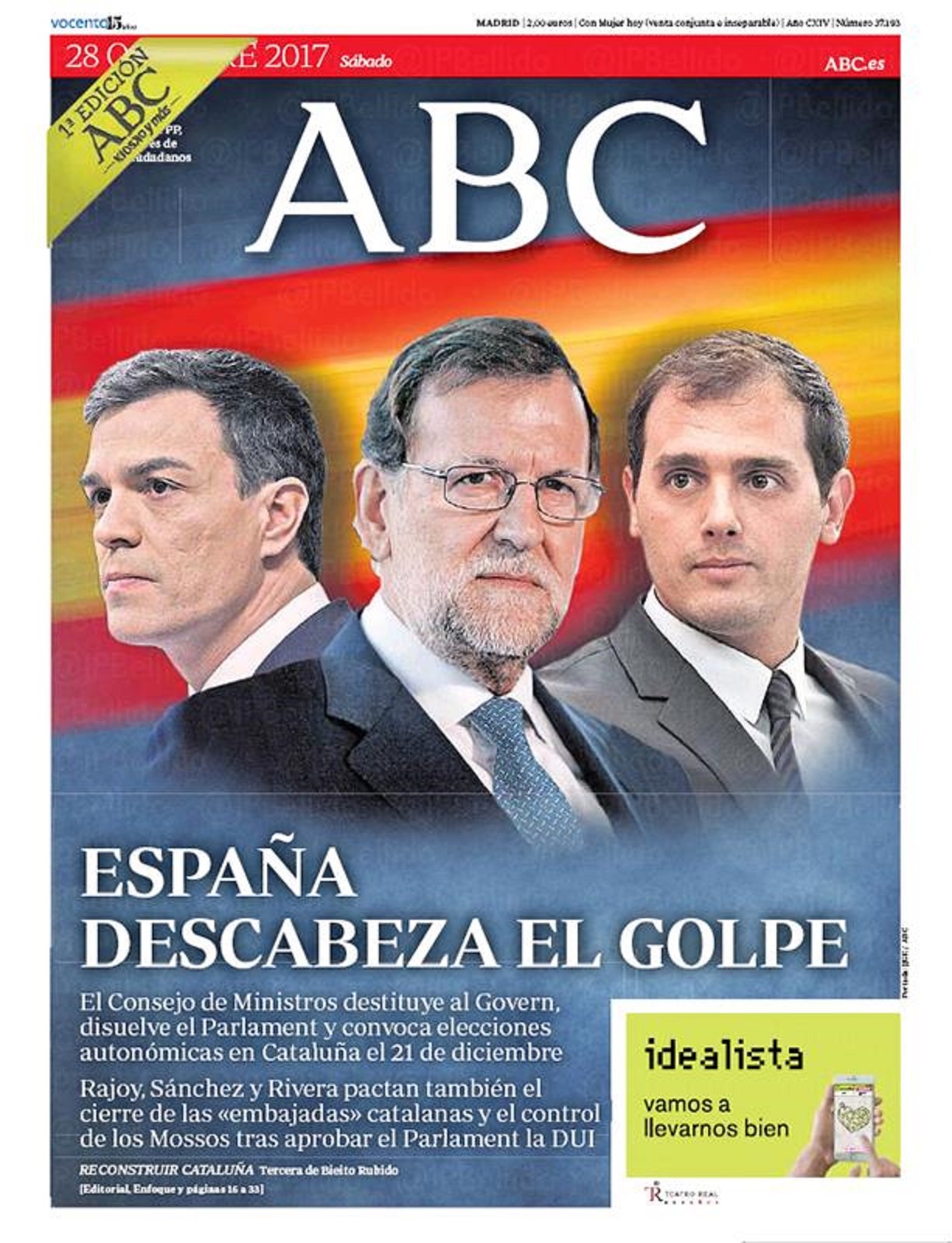 Els diaris de Madrid ovacionen Rajoy i l'animen a utilitzar la força