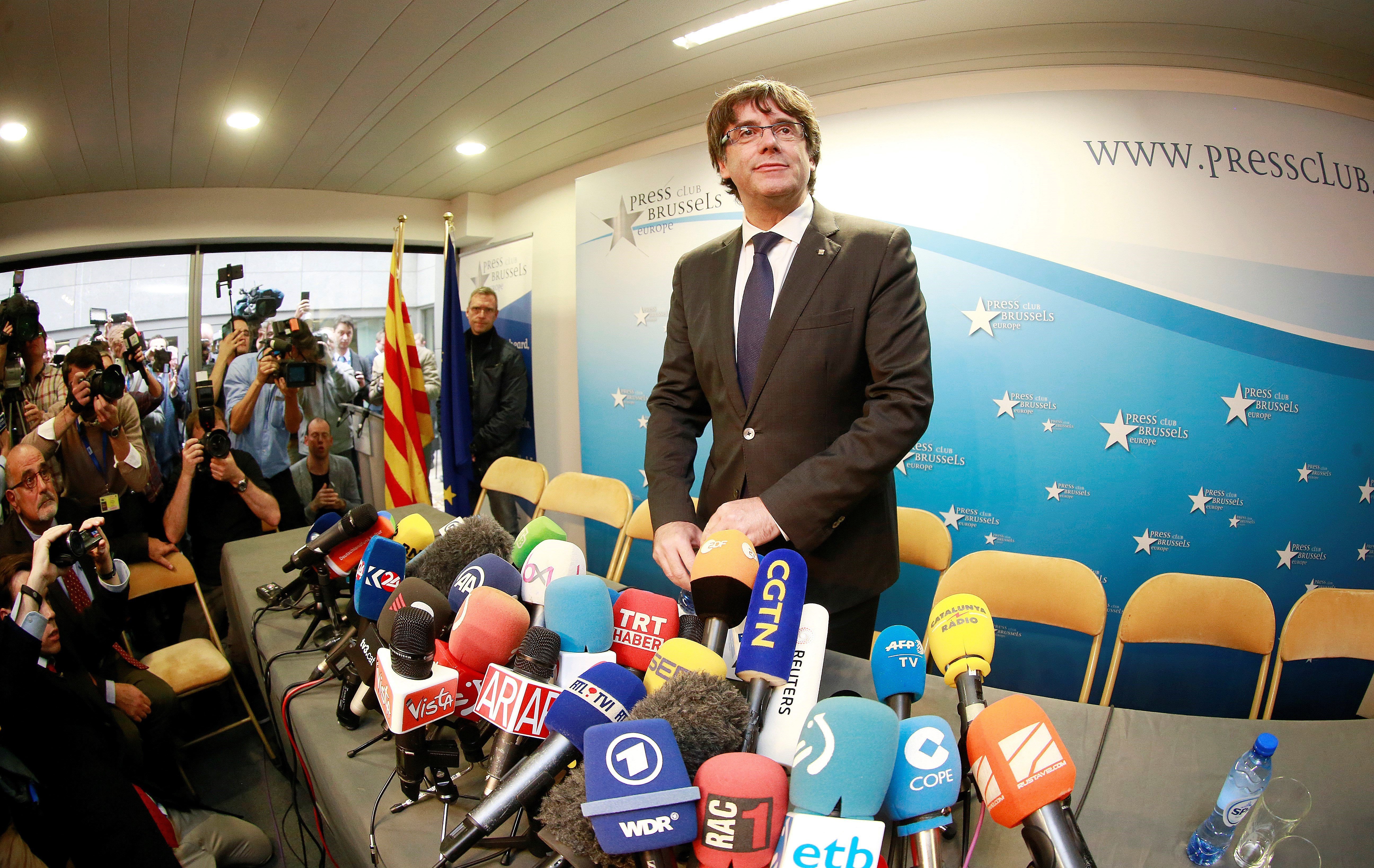 Puigdemont centra l'atenció dels mitjans internacionals a Brussel·les