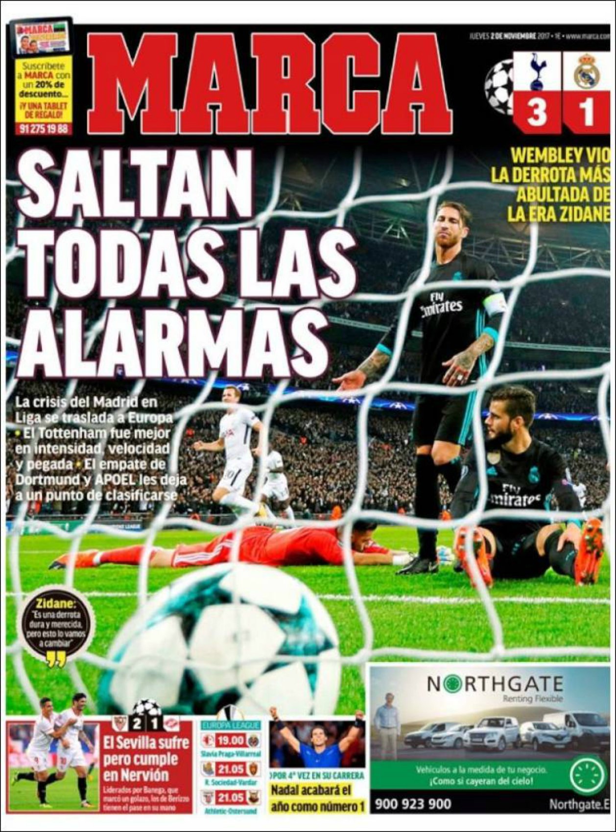 La prensa se ensaña con el Madrid: "Pesadilla en Wembley"