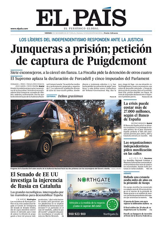 Portada El País 3N