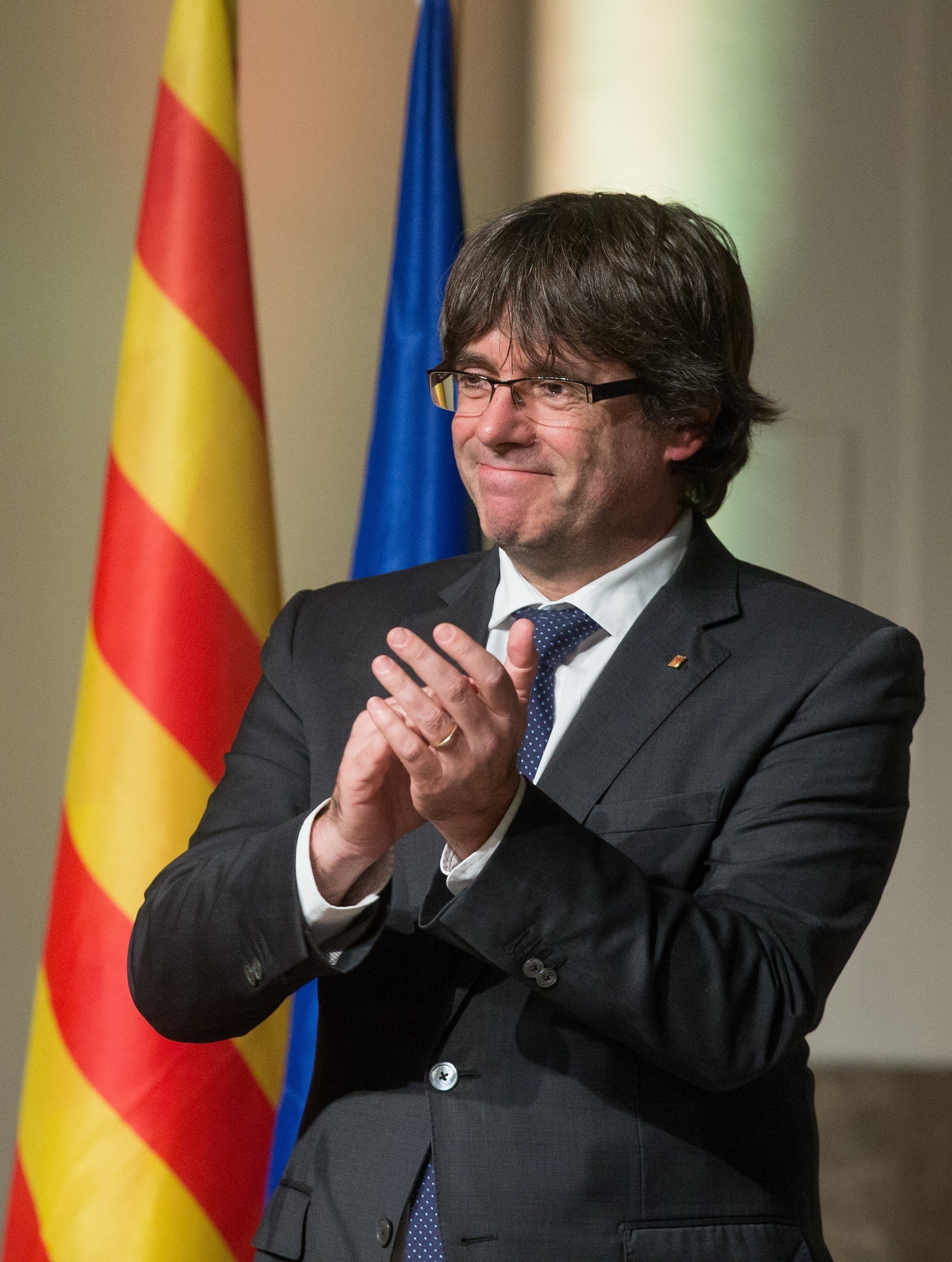 Los cuatro cabezas de lista de JxCat: Puigdemont, Forné, Geis y Campdepadrós