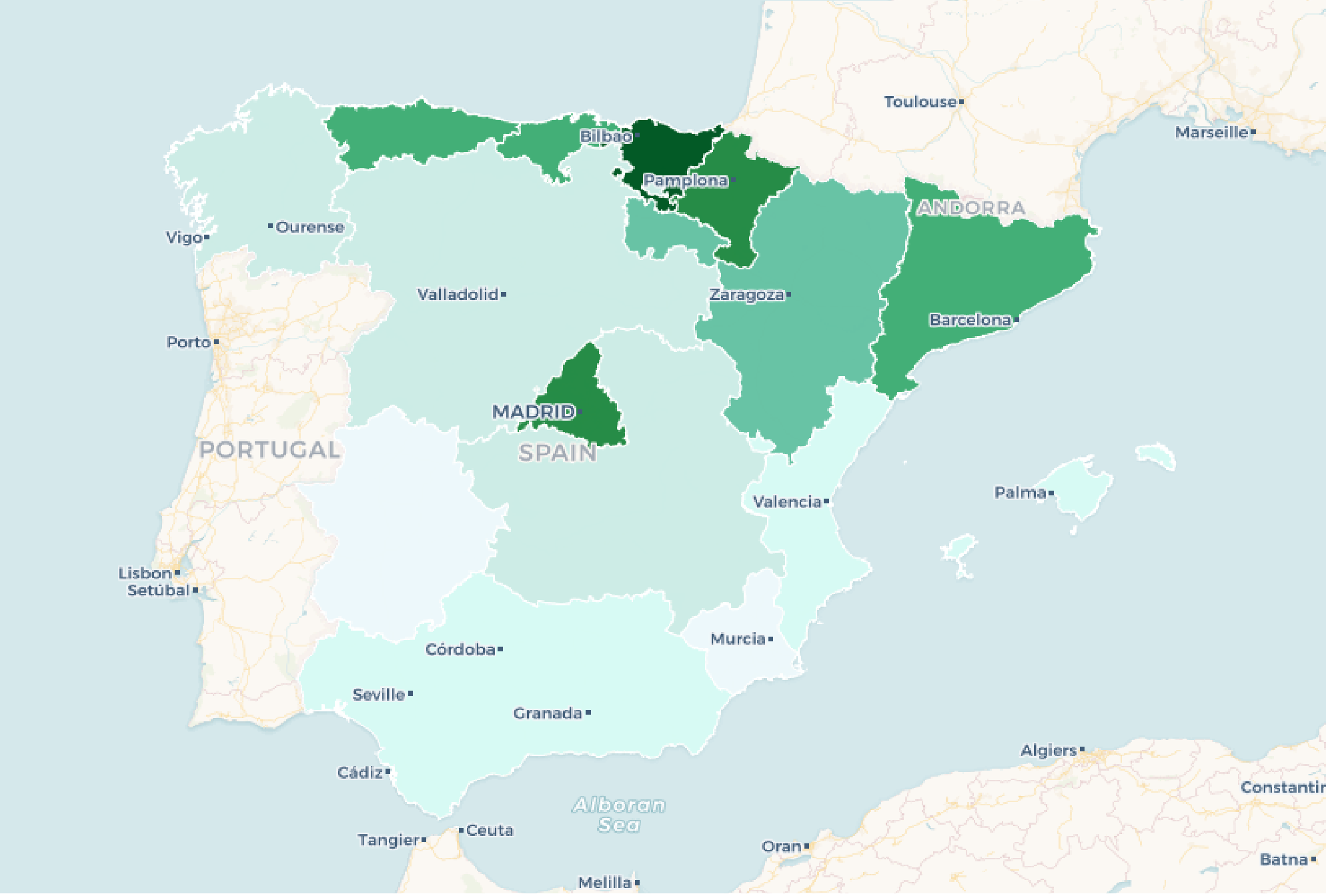 MAPA: Els catalans cobren 213 euros al mes menys que els madrilenys