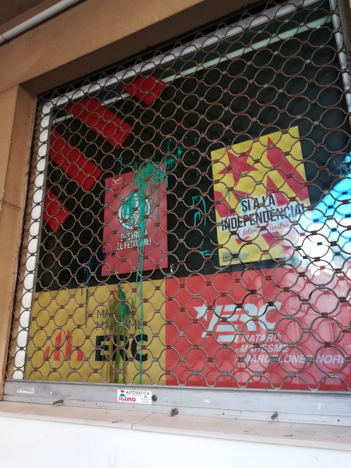Ataque vandálico a la sede de ERC en Mataró