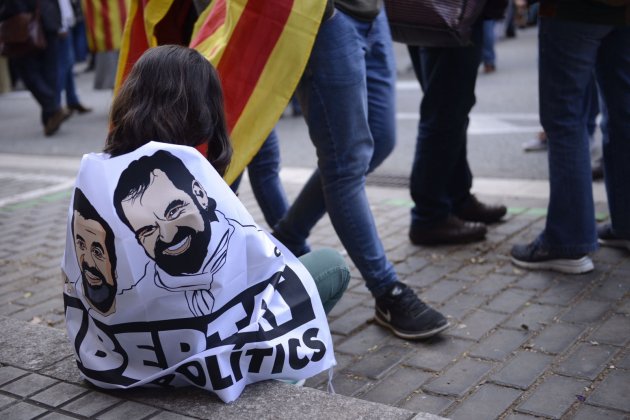 Pancarta llibertat Jordis manifestació 11 N Mónica Gómez Pancarta llibertat Jordis manifestació 11 N Mónica Gómez