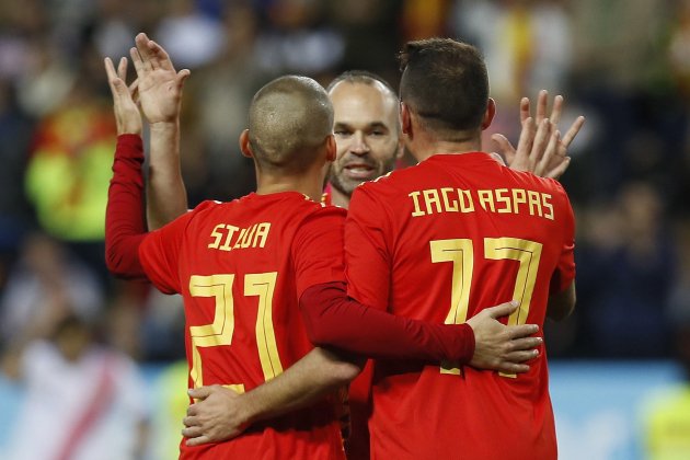 Iniesta Silva Iago Aspas Espanya EFE