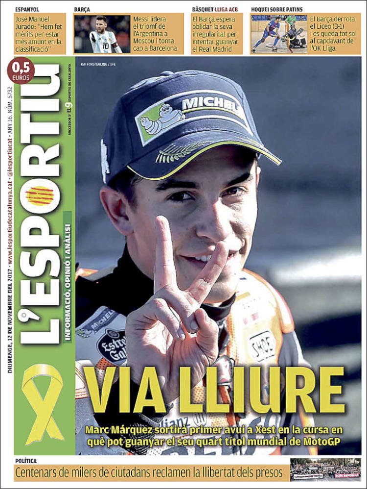 L'Esportiu Portada 12 11 2017 L'Esportiu Portada 12 11 2017