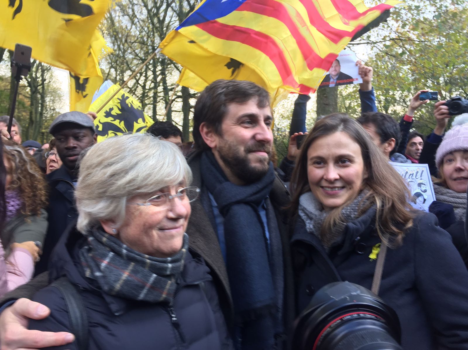 Els consellers Ponsatí, Comín i Serret es manifesten a Brussel·les