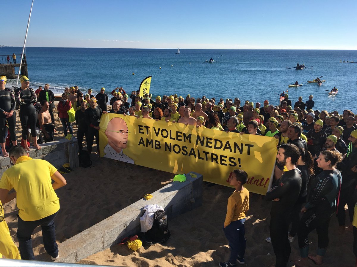 Centenars de nedadors es llencen al mar per Romeva