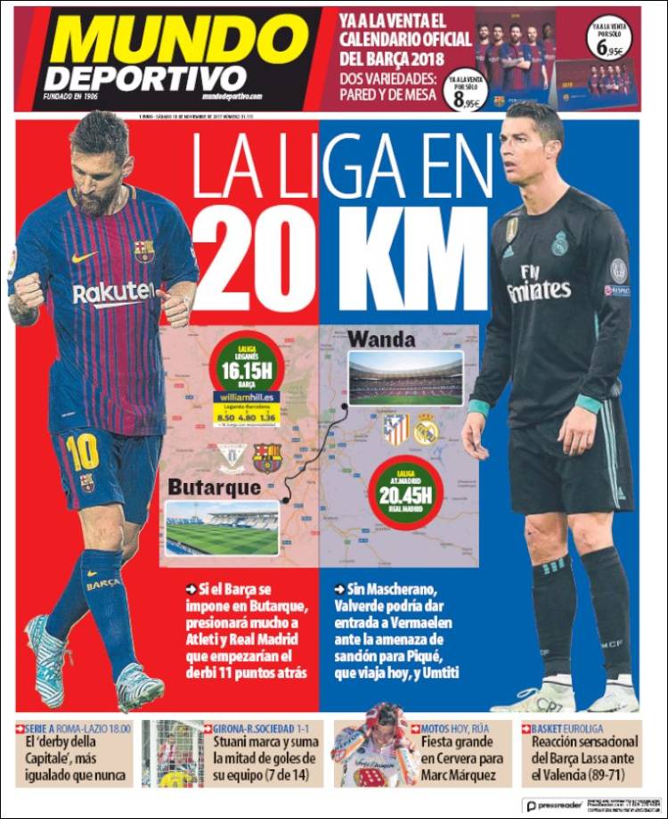 Mundo Deportivo Portada 18 11 2017