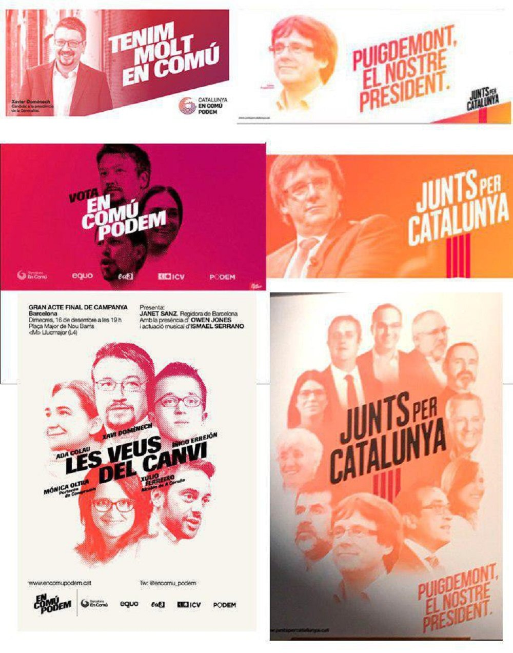 Echenique acusa a JuntsXCat de plagiar los carteles electorales
