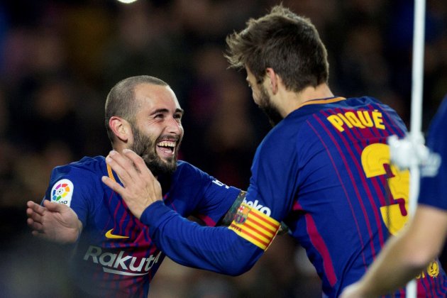 Gerard Piqué Aliex Vidal celebración gol Barça Murcia Copa EFE