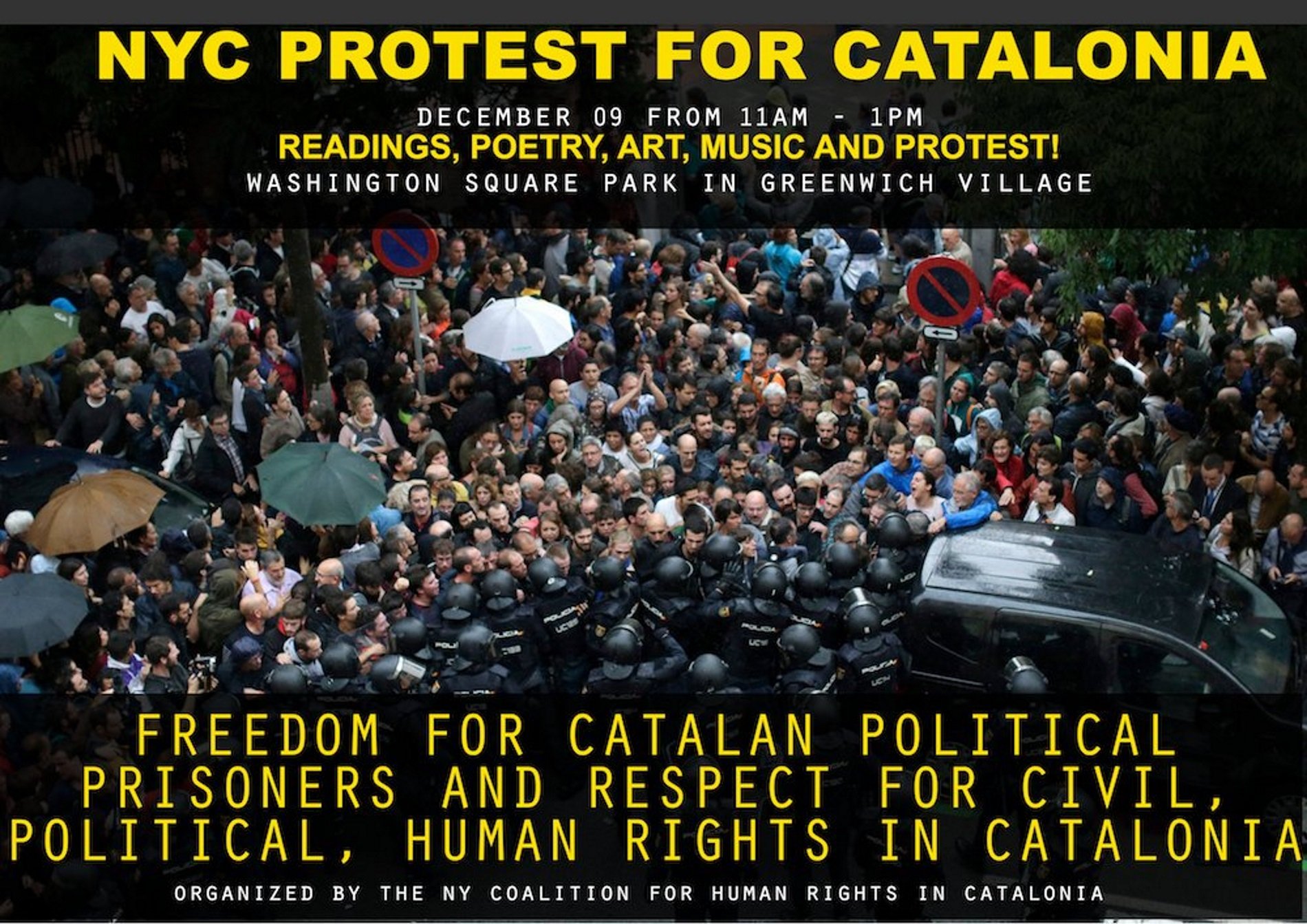 New Yorkers called to protest anti-Catalan repression in Greenwich Village
