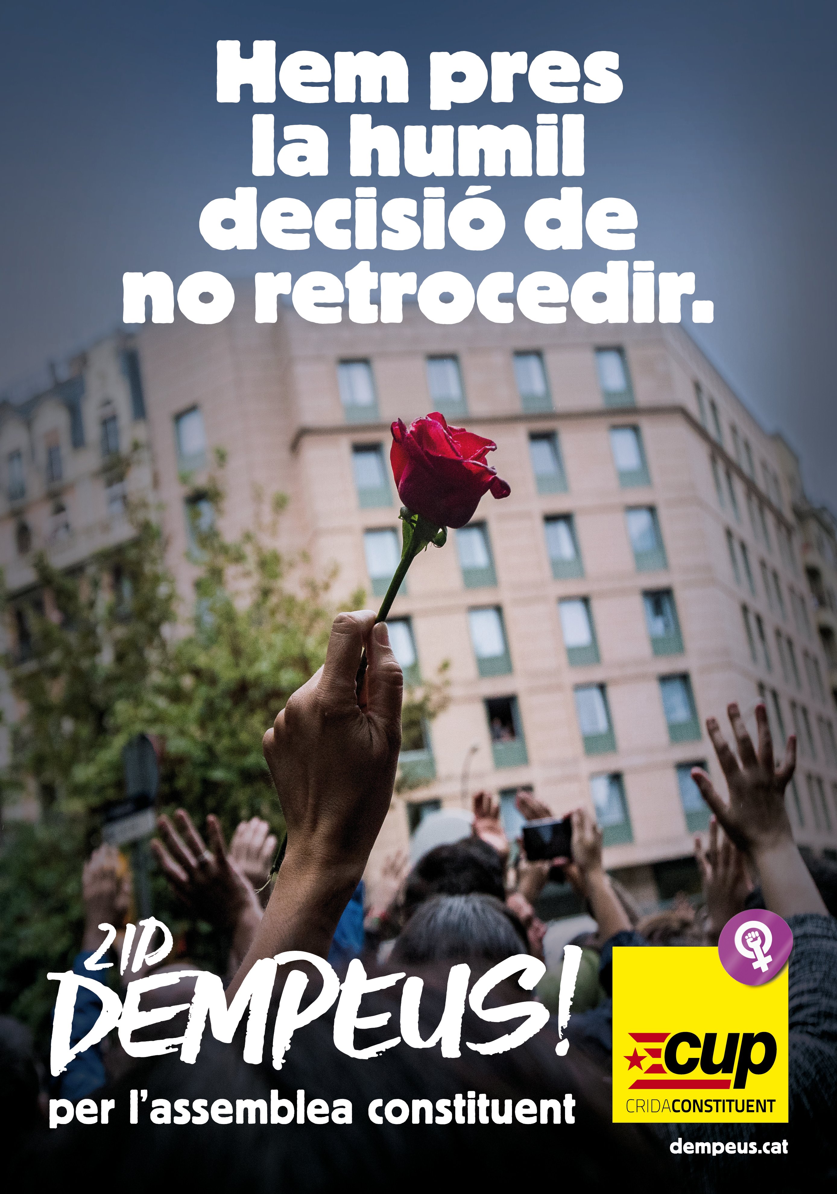 ‘Dempeus’: la CUP apel·la a “l’esperit de l’1 d’octubre” en la seva campanya