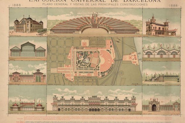 Se clausura la Exposición Universal de Barcelona de 1888. Cartel de la Exposición. Fuente Wikimedia Commons