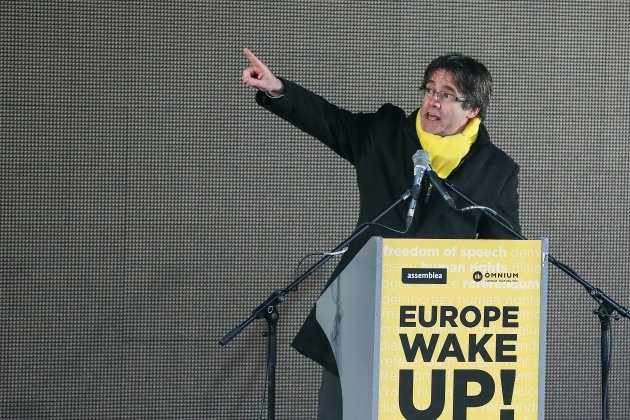 Manifestacio Brussel·les Puigdemont - Efe Manifestacio Brussel·les Puigdemont - Efe