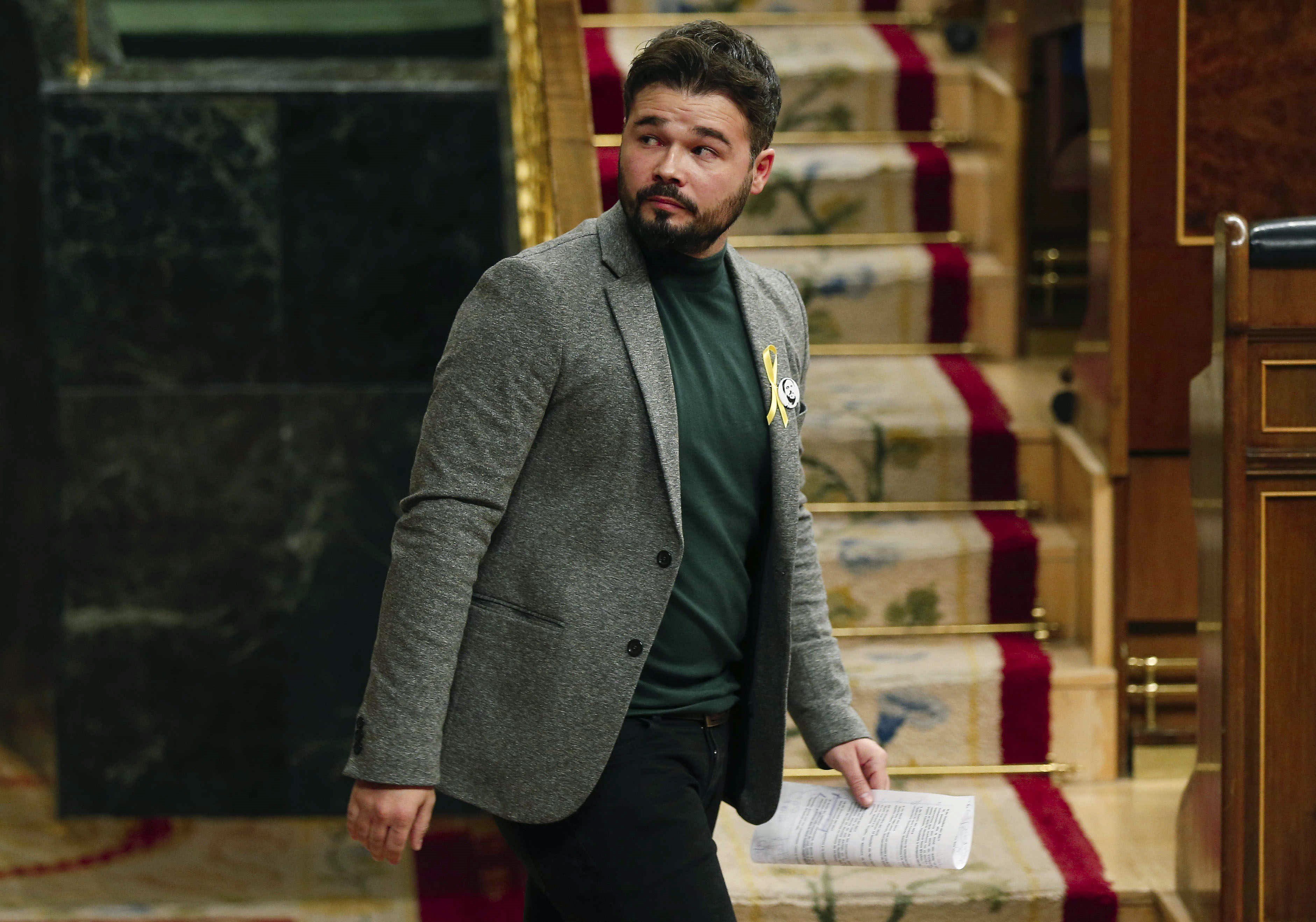 Rufián: "If the PSOE wants our votes, why not ask Oriol Junqueras about it, in jail?"