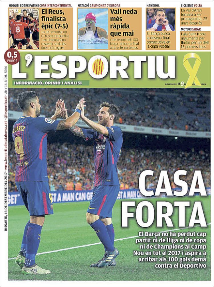 L'Esportiu Portada 16 12 2017