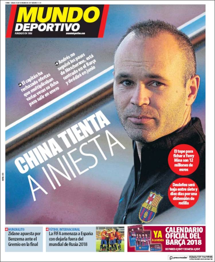Mundo Deportivo Portada 16 12 2017