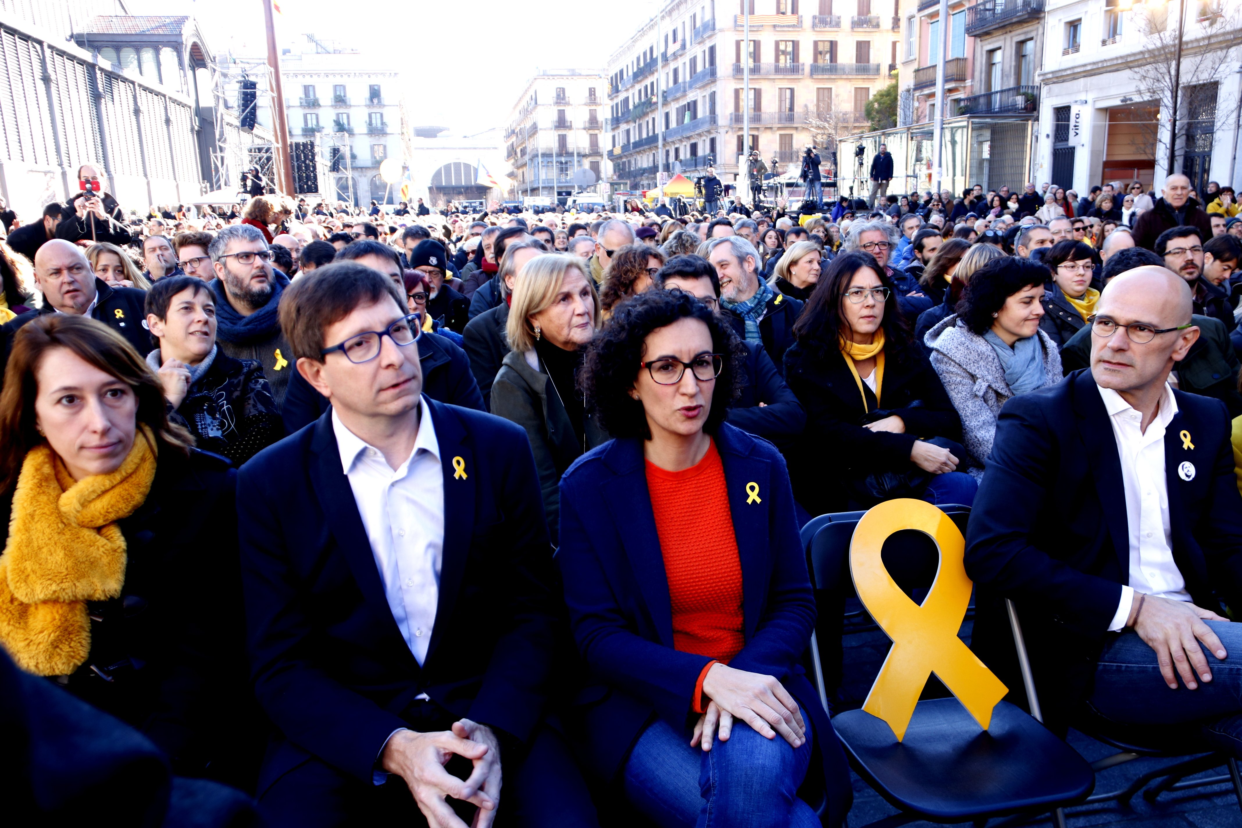 Junqueras interviene en el mitin de ERC en Barcelona: "Nosotros pararemos la infamia"