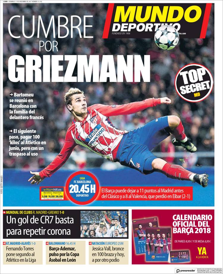 Mundo Deportivo Llevada|Traída 17 11 2017 Mundo Deportivo Llevada|Traída 17 11 2017