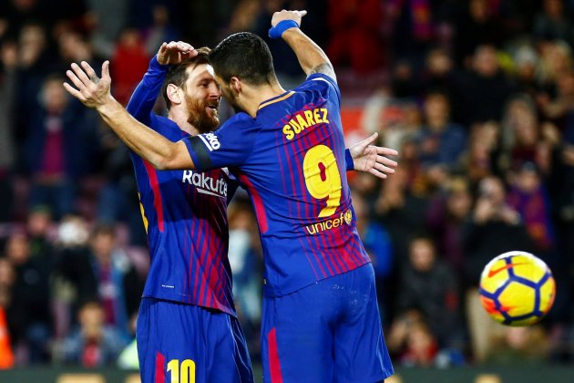 Leo messi Luis Suarez gol Barça Deportivo   EFE