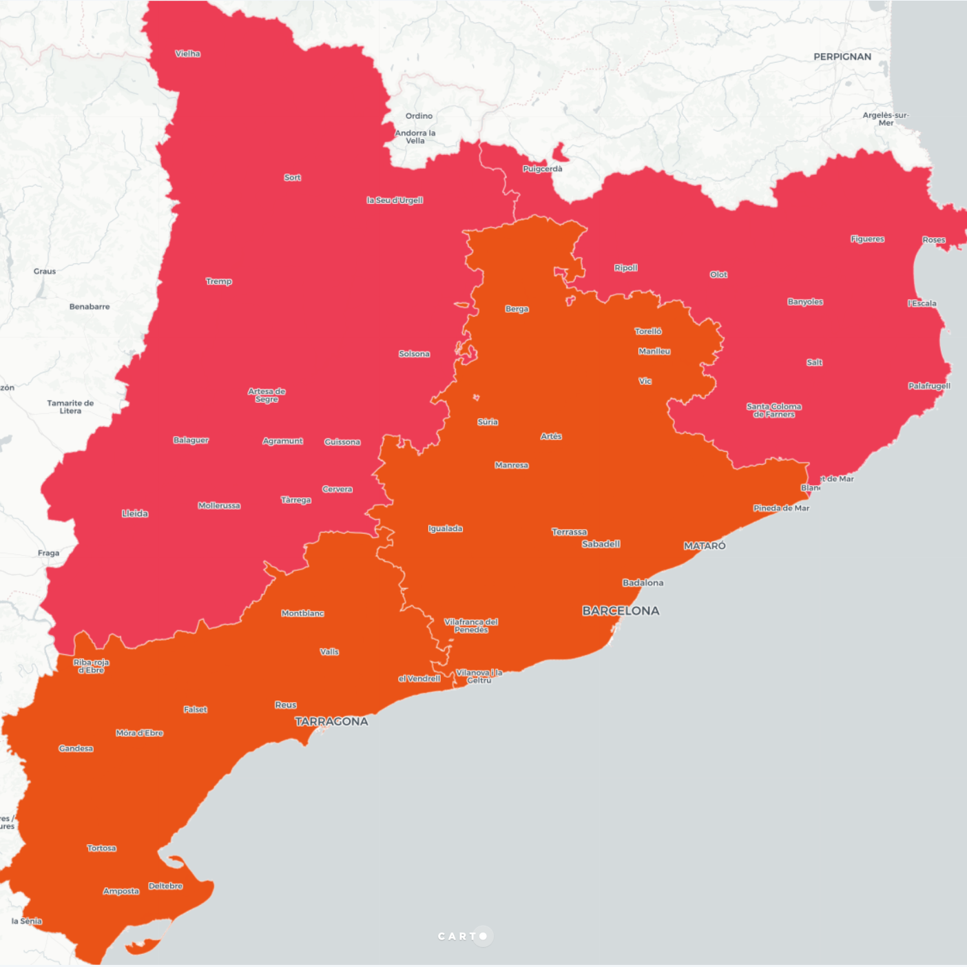 Mapa: El partido más votado por circunscripción electoral