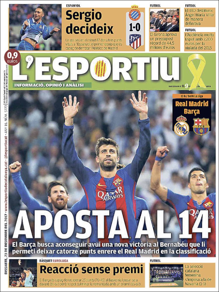 L'Esportiu Portada 23 12 2017