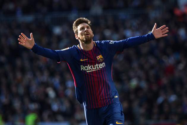 Leo Messi celebracio gol Madrdi Barça Bernabeu EFE