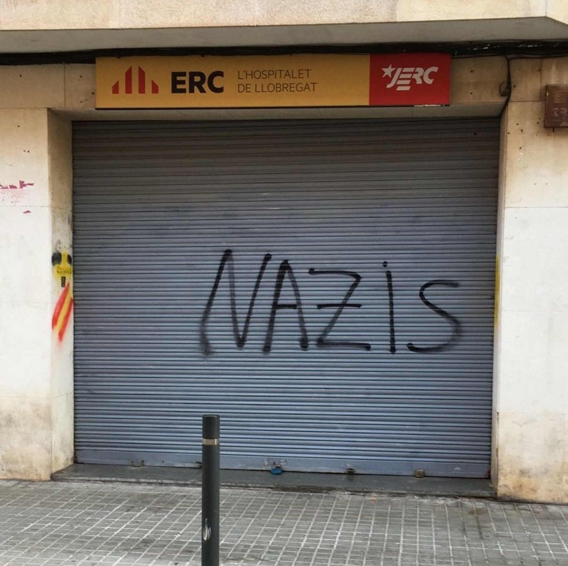 Atac espanyolista a una seu d'ERC a l'Hospitalet