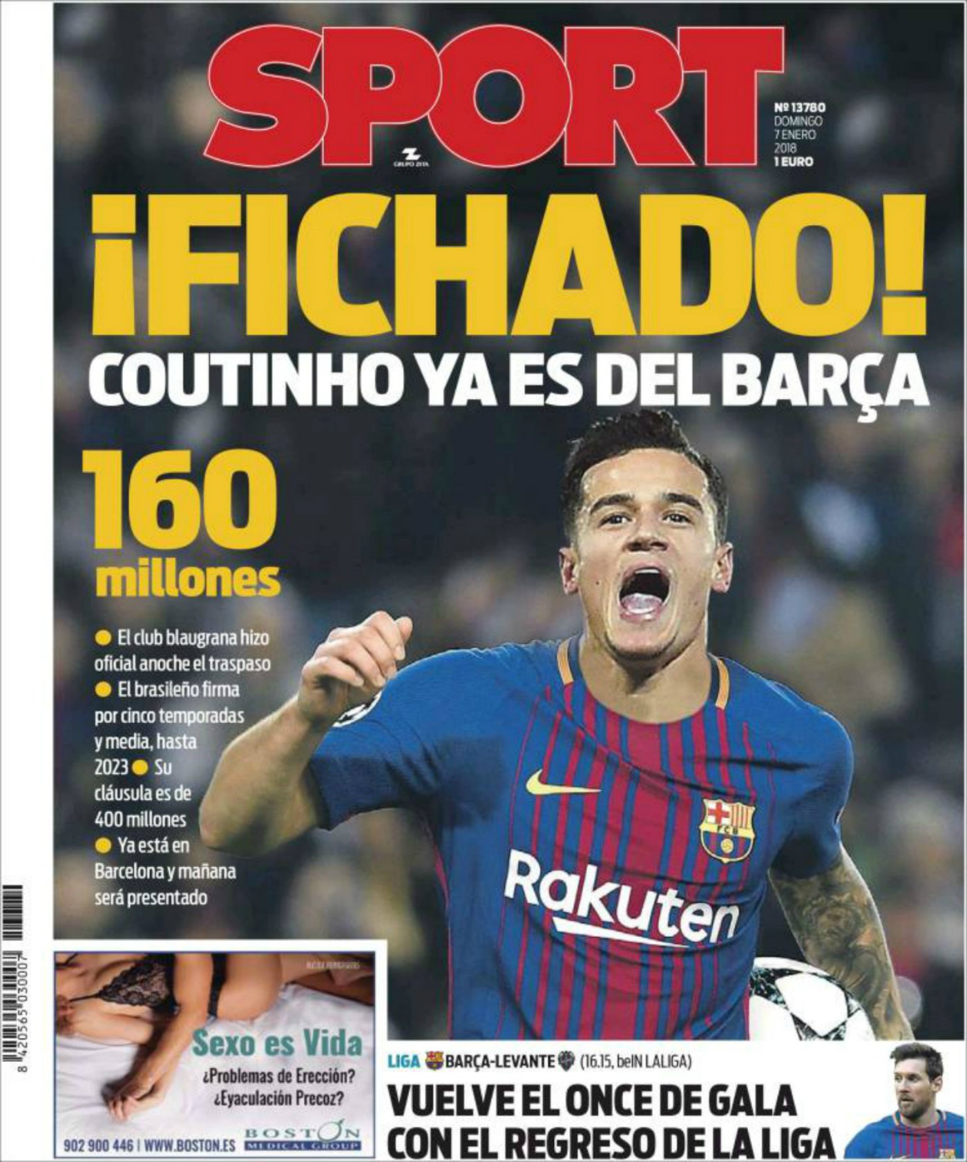 La prensa reacciona a la llegada de Coutinho: "Un fichaje de récord"