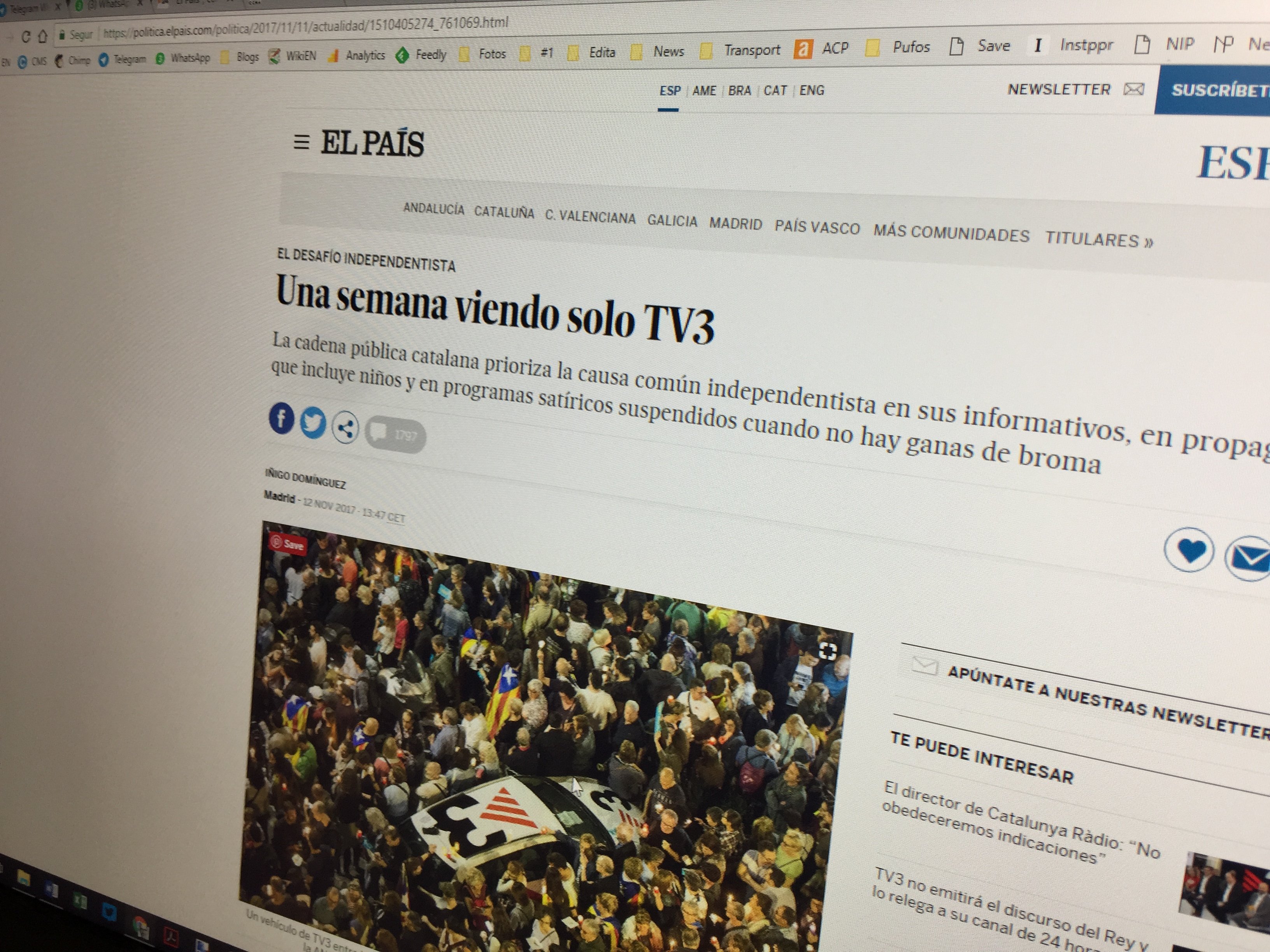 'El País' tendrá que rectificar su reportaje sobre "la burbuja" de TV3