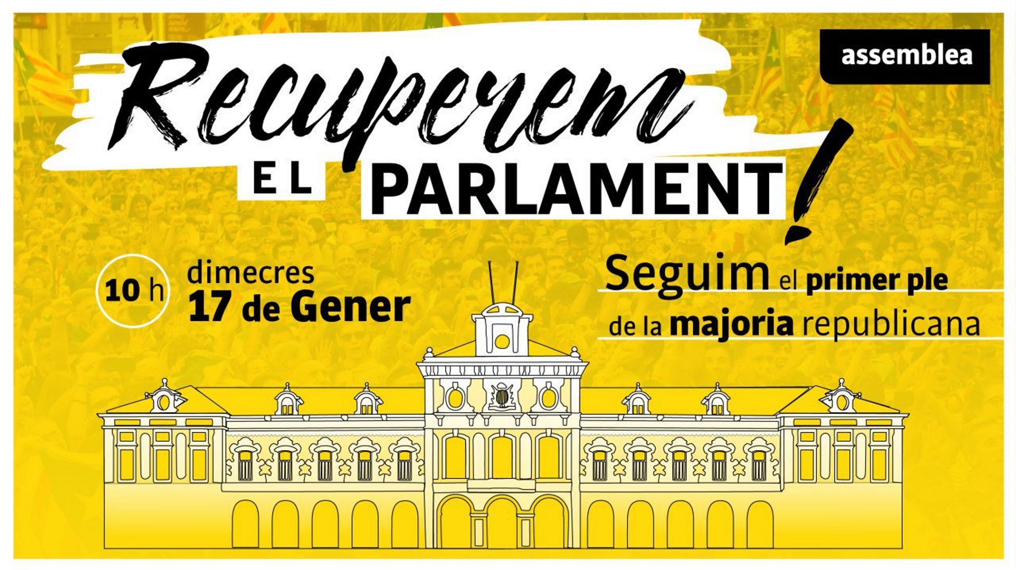 L'ANC convoca davant el Parlament "pel primer ple de la majoria republicana"