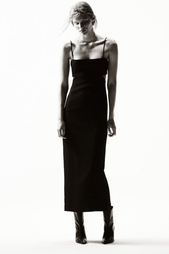 Vestido negro massimo dutti store 2019