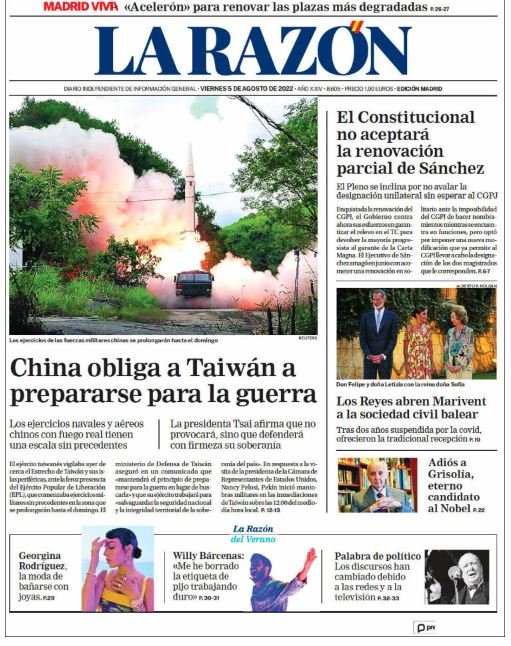 la razon portada 5 agost