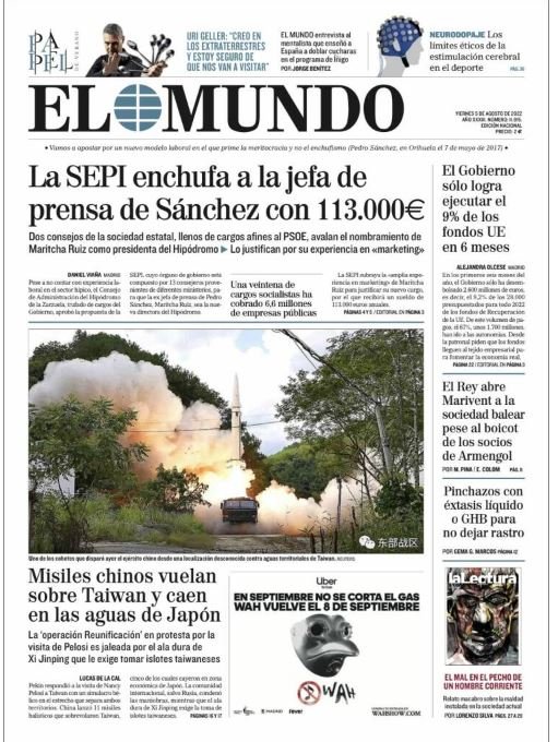 el mundo portada 5 agosto