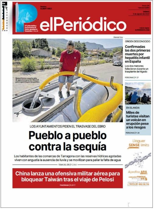 el periodico portada 5 agost el periodico portada 5 agost