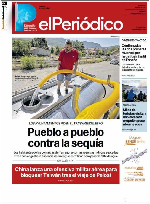 el periodico portada 5 agosto