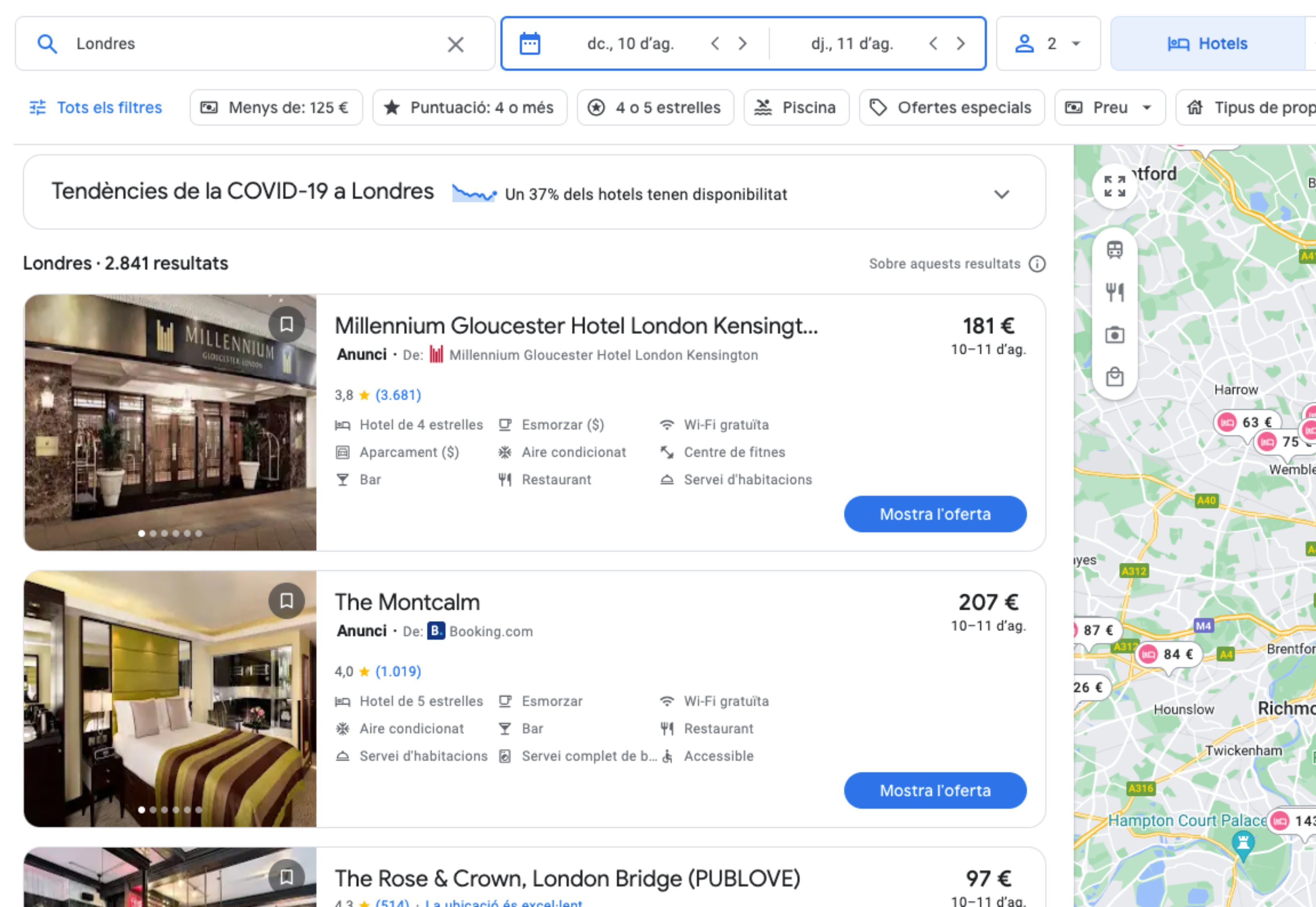 Hoteles en Google Travel