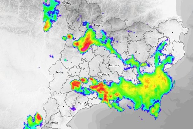 radar meteocat fuertes tormentas lluvia