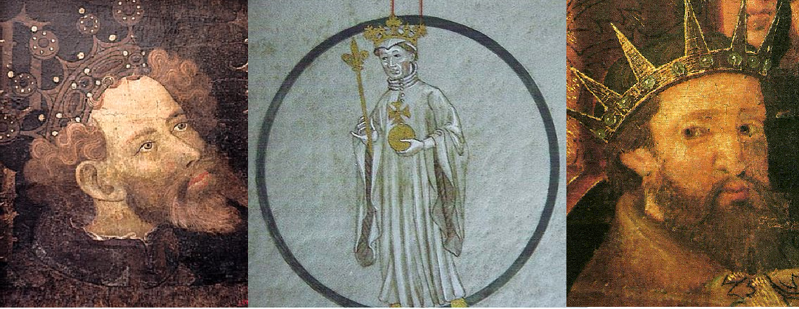 Pere III (espòs de Sibil·la) i Joan I i Martí I (fillastres de Sibil·la). Font MNAC i Rotlle de Poblet