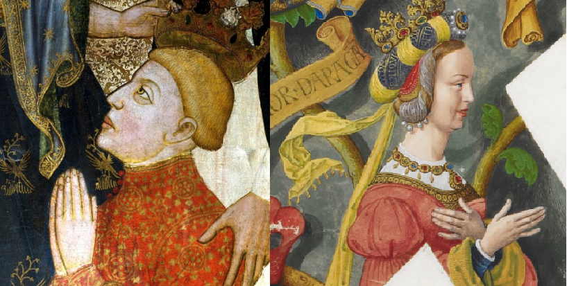 Ferran de Trastàmara y Leonor de Alburquerque. Fuente Wikimedia Commons Ferran de Trastàmara y Leonor de Alburquerque. Fuente Wikimedia Commons