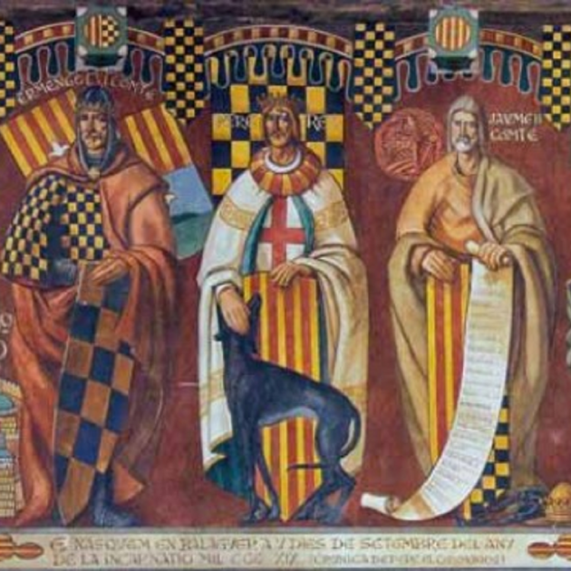 Representación contemporánea de los últimos condes de Urgell (siglo XX). Fuente Ayuntamiento de Balaguer