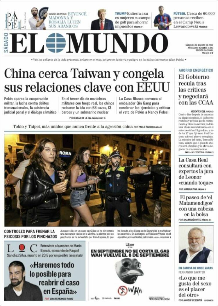 portada el mundo 6 agosto 2022