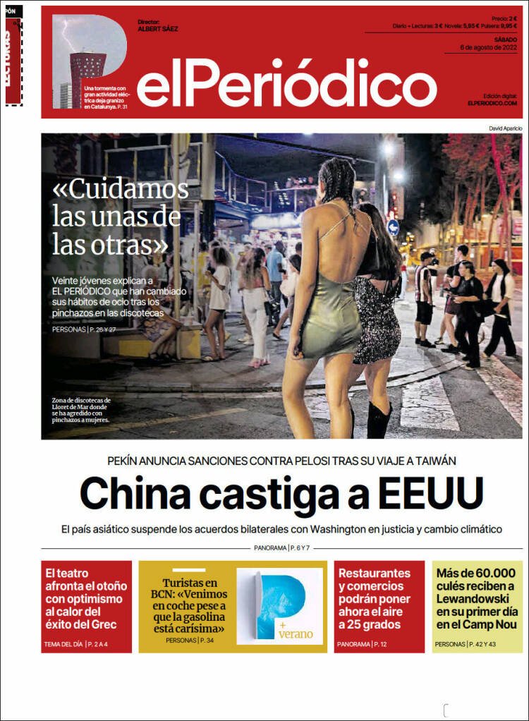 portada el periódico 6 agost 2022