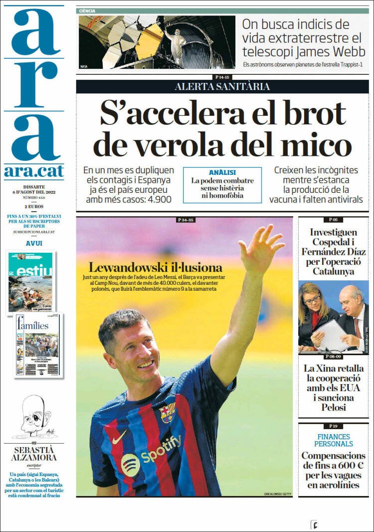 portada ara 6 agost 2022 portada ara 6 agost 2022
